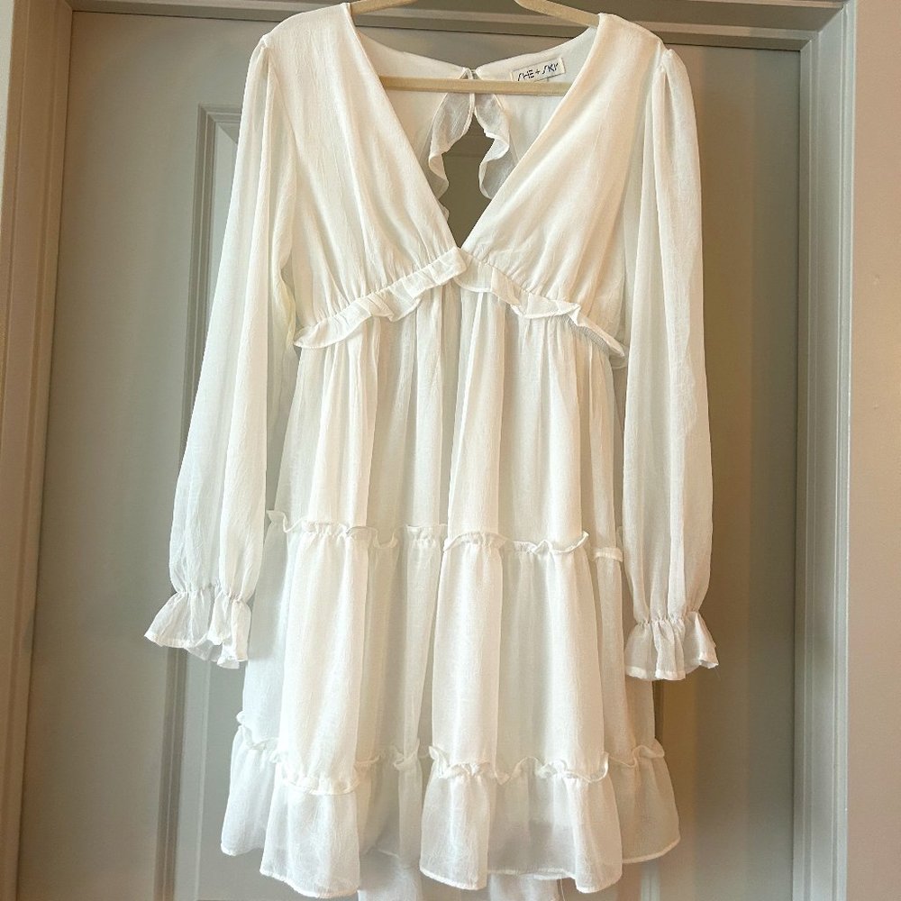 White Open Back Mini Dress